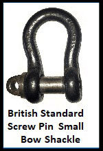 British standard screw pin large bow shackle